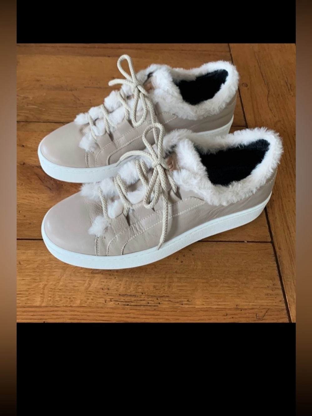 Ron White Ornella Fawn Shearling Trim Platform Sneaker Women’s Tan Shoes Size 37